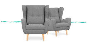 fauteuil confortable tissu gris
