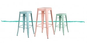 haut tabouret bar métal couleur pastel